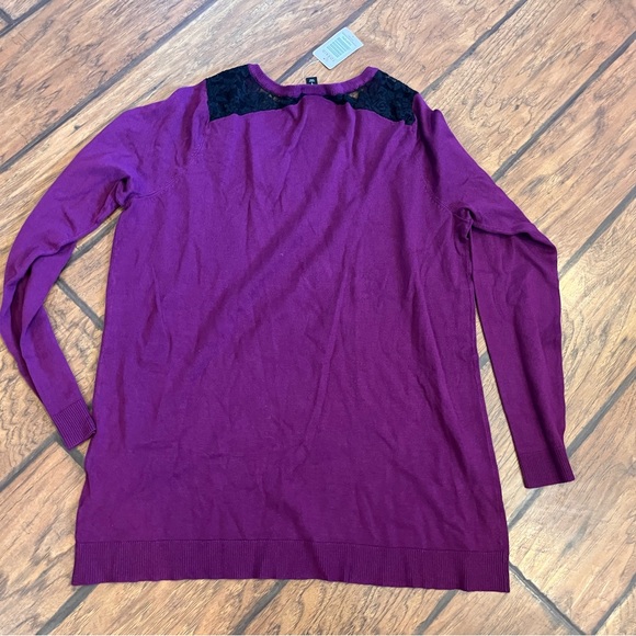 Torrid sweater womens size 1x purple lace details lightweight soft NWT luxury - Picture 9 of 11